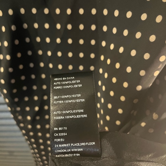 Urban outfitters polka-dot black mini dress, small ruffles, size medium. - Picture 11 of 11